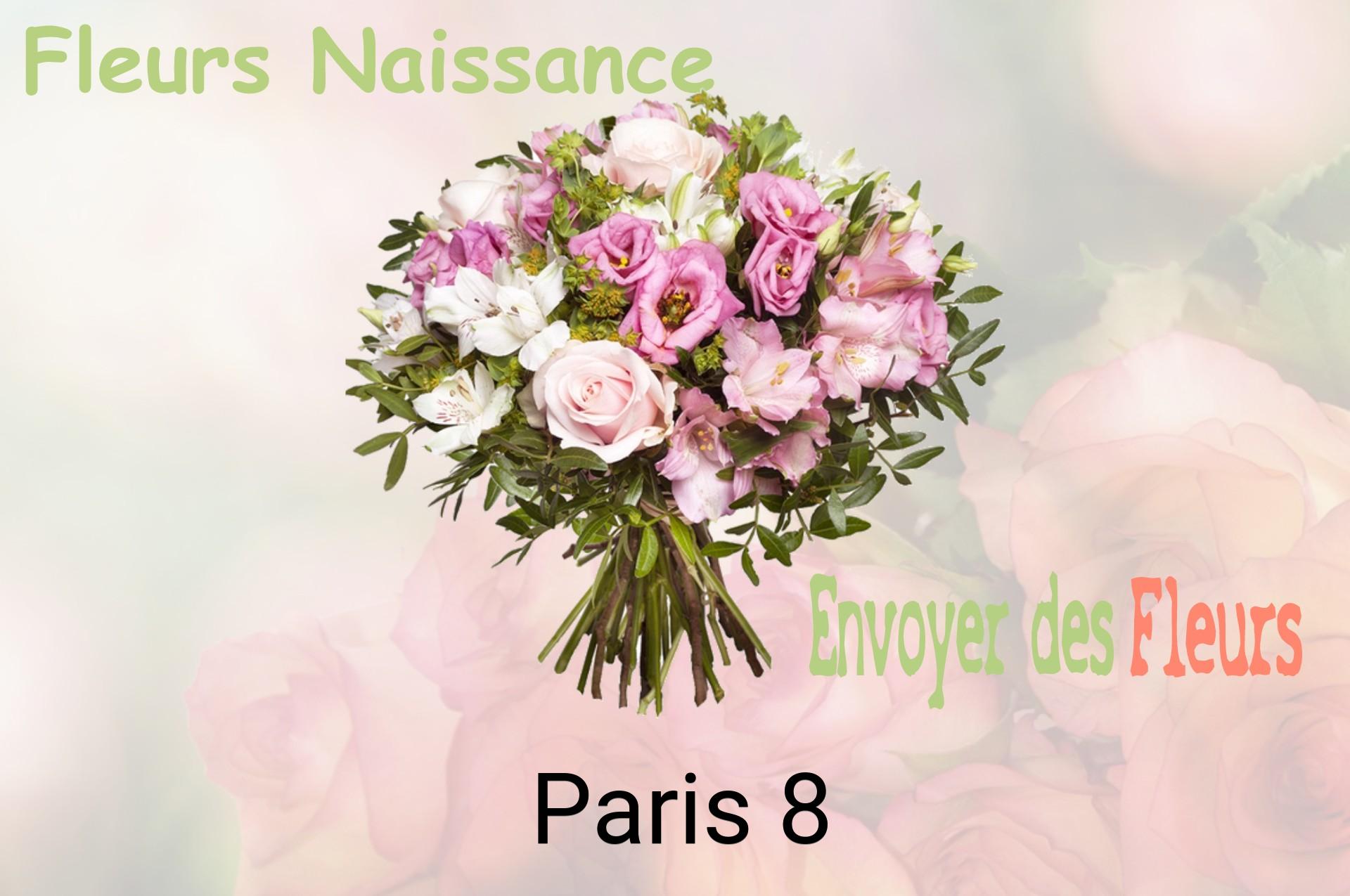 Bouquet de fleurs de naissance livré à Paris-8