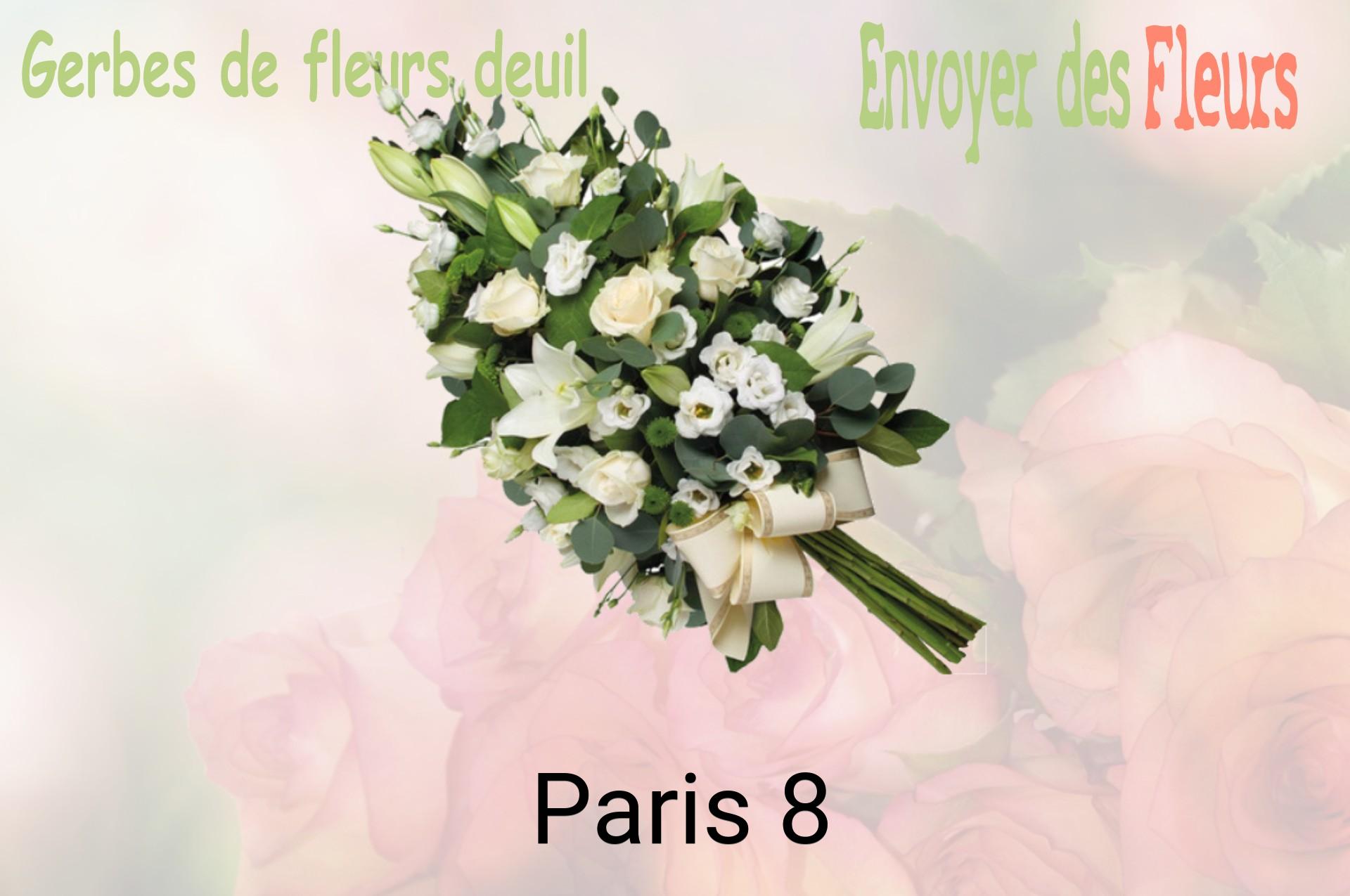 Gerbe de fleurs de deuil livrée à Paris-8